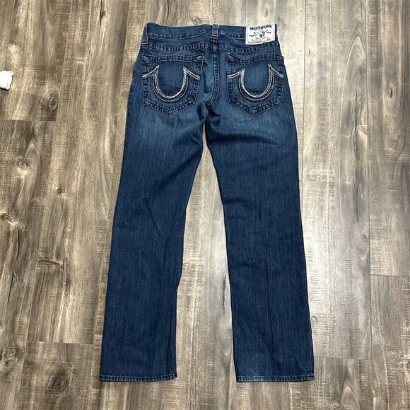 True Religion Men's Straight Leg Jeans Blue Size 33 Medium Wash - Picture 1 of 9